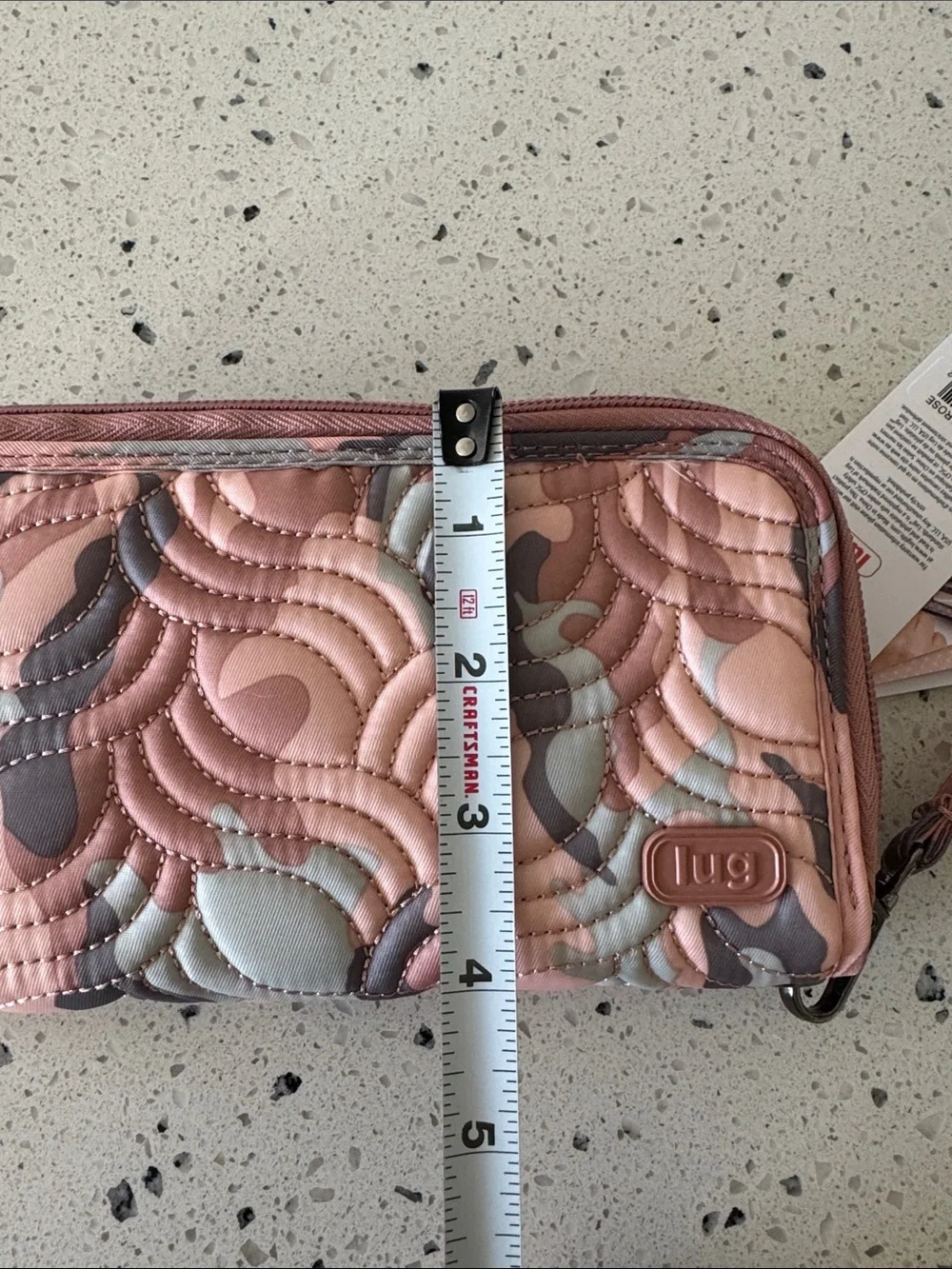 Lug Splits XL Camo Rose Wristlet Wallet RFID Casual Travel Zip Closure NWT
